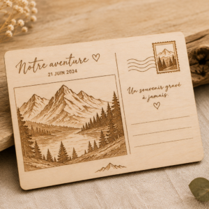 Carte en bois à personnaliser